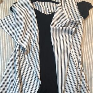 Black and White Striped Vest